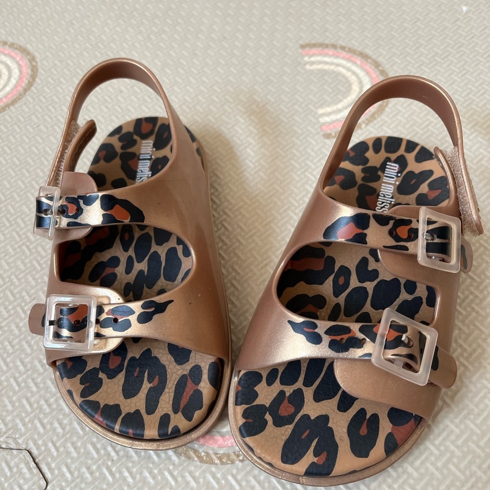 Mini Melissa Leopard Wide Sandal